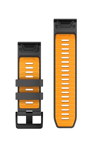 Garmin Quickfit, 26Mm Graphite/Spark Orange Silicone Band