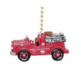 Vintage Fire Truck Fireman Ladder Firefighter Fan Pull
