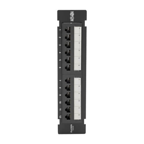 Tripp Lite Cat6 Wall-Mount Poe+ Compliant Patch Panel 12-Port 110/Krone 568A/B Rj45 Ethernet Taa (N250-P12)