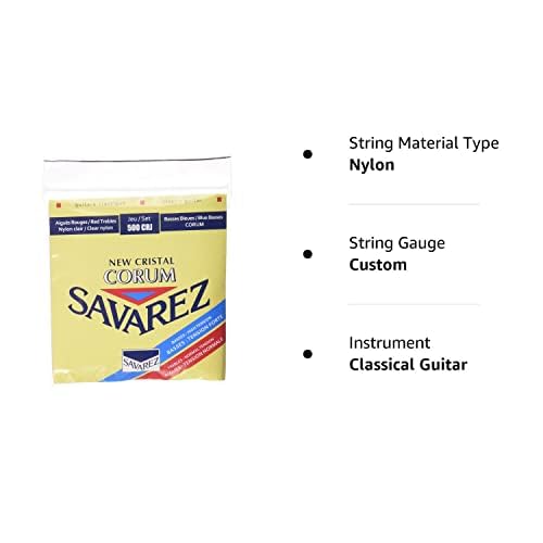 Savarez Nt Ht 500Crj Mixed Classical Guitar Normal Cristal Trebles, High Tension Corum Basses, Full 6 String Set