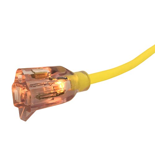 U.S. Wire 25 Ft. Power On Illuminated Plug Temp Flex 35 Cord, Yellow, 300V, Sjtw A 12/3