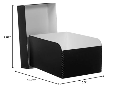 Lineco Photo Storage Box, Holds 1000 3 X 5 Or 4X6 Or 5X7 Pictures, Removable Lid With 12 4X6 Photograph Envelopes, Color: Black.
