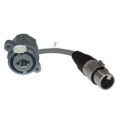 MCSPROAUDIO 2ft Pigtail: 1/4 TRS/XLR Female Panel Mount to XLR Female Plug (Gray)