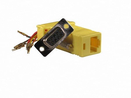 Db9 To Rj45 Modular Adapter   F/F   Serial Adapter, Db9 Female To Rj45 Female Jack, Yellow, Db9 Rj45 Adapter, Rj45 To Db9 Female