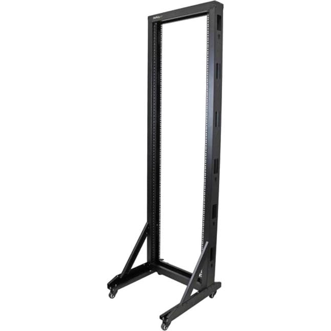 Startech.Com 2 Post 42U Mobile Open Frame Server Rack, Two Post 19In Network Rack With Casters, Rolling Open Rack For Av/Data/It
