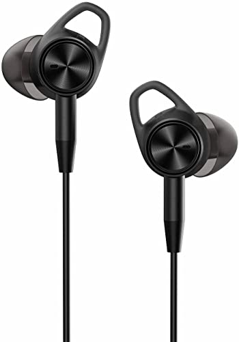 Texas Elements TtEp002 Active Noise Cancelling Wired Earbuds In Ear Stereo Awareness Monitor Remote Earphones Wired Headset Bla