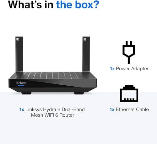 Linksys Ax2200 | Dual Band Mesh Wifi 6 Router | 2.2 (Ax2200) Speeds | Connect 15+ Devices | 1500 Sq Ft Coverage | 2024 Release,