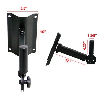 Seismic Audio - Wall Mount Metal Pa Speaker Stand For Bands, Clubs, Djs, Karoake, Bars, Restaurants