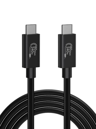 Cablecreation 80Gbps Usb 4 Cable 3.3Ft, 120Gbps Bandwidth, 8K 60Hz Display, 240W Charging, Compatible With Thunderbolt 5,Thunder