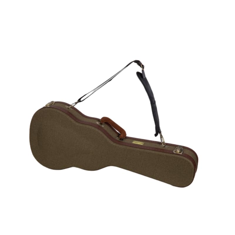Crossrock Master Series Baritone Ukulele Case For 30 & 31 | Olive Green Eco Tweed Fabric, Re-Engineered Shell, Backpack Stra