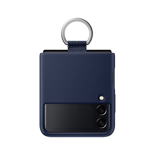 Samsung Galaxy Z Flip3 Silicone Cover With Ring   Official Case   Navy