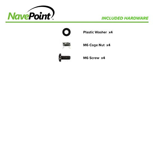 Navepoint 1U Rack Mount Cable Management Panel With Tidy Brush Slot For Cable Entry For 19 Inch Rack Or Cabinet Black