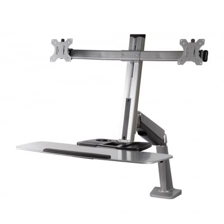 Ergotech Freedom Lift | Includes Dual Monitor Sit And Stand Workstation For Computer Monitor Screens And Clamp Mount | Full Moti