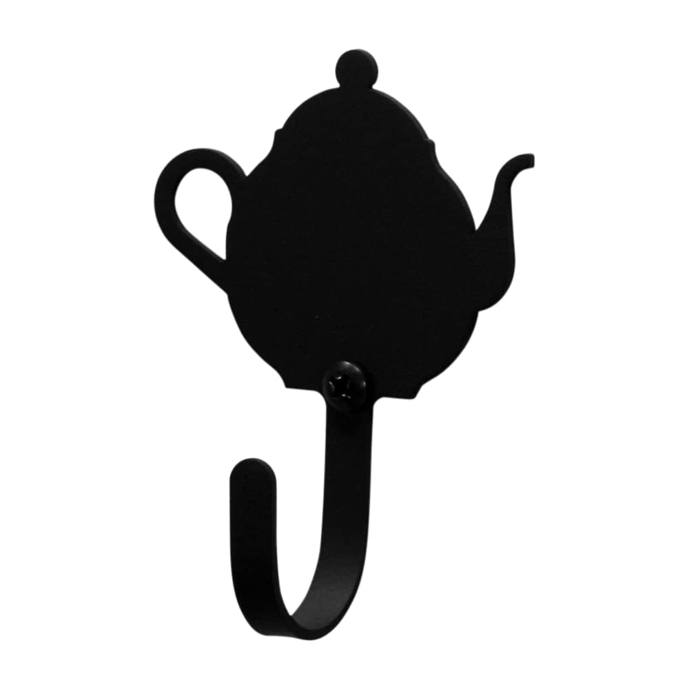 Village Wrought Iron Teapot Wall Hook Decorative XSmall