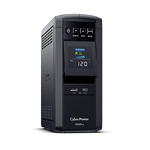 Cyberpower Cp1000Pfclcdtaa Pfc Sinewave Ups System, 1000Va/600W, 10 Outlets, Avr, Mini Tower, Taa Certified