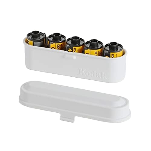 Kodak Film Case   For 5 Rolls Of 35Mm Films   Compact, Retro Steel Case To Sort And Safeguard Film Rolls (White) (Film Is Not In