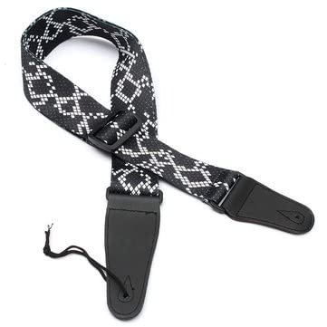 Ubersweet Terylene Guitar Strap Belt For Electric Acoustic Guitar Bass Black&White