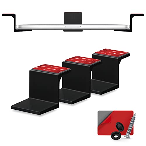 Brainwavz Adhesive Under Desk Laptop Holder Mount, Upto 1.9 / 48Mm Thick, For Laptops Macbook Routers Surface Ipads Tablets & Mo