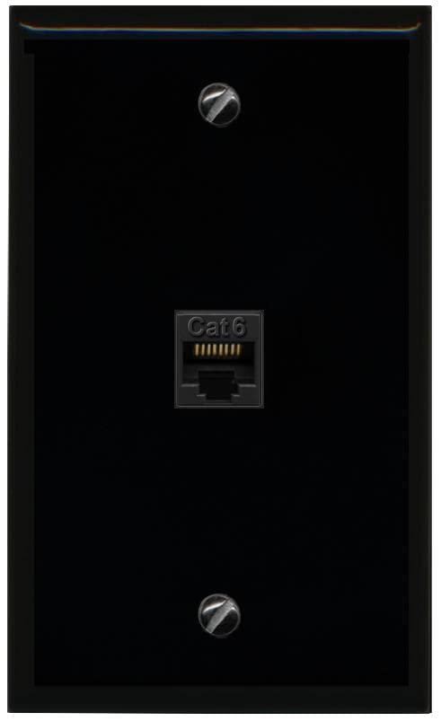 Riteav 1 Gang 1 Port Cat6 Wall Plate   Black