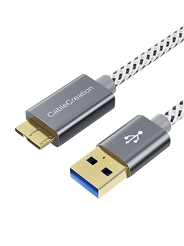 Cablecreation Usb 3.0 External Hard Drive Cable, Micro Usb 3.0 Cable, Usb Micro Compatible With Seagate External Hard Drive, Hd 
