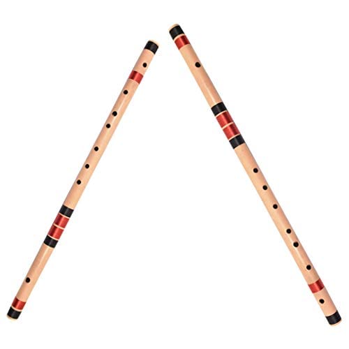 ShivZ Muzic Flutes, Set Of G Base & C Medium, 2 Premium Left Bansuri, With Written Manual & Bag