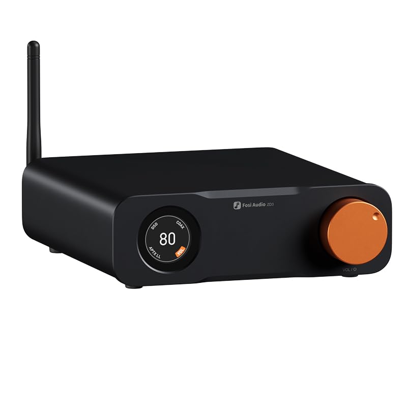 Fosi Audio ZD3 Desktop DAC Preamp, Fully Balanced Digital to Analog Audio Converter with ES9039Q2M for Home Stereo Amplifier, Bl