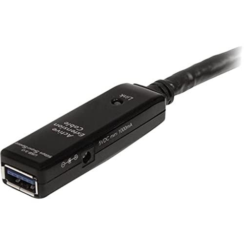Startech.Com 16.4Ft Active Usb 3.0 Extension Cable With Ac Power Adapter   Shielded   Male To Female Usb Usb 3.1 Gen 1 Type A (5