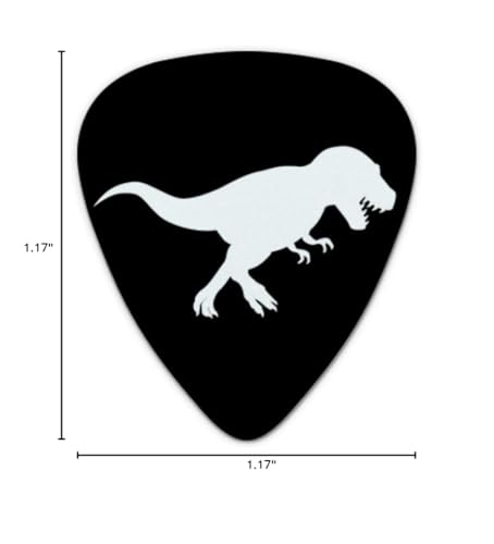 Dinosaur Tyrannosaurus Rex Black White Novelty Guitar Picks Medium Gauge   Set Of 6