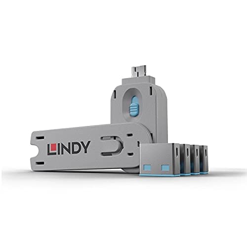 Lindy Usb Port Blocker - Pack Of 4, Blue (40452)