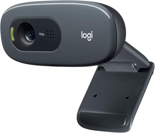 Logitech C270 Hd Webcam, Hd 720P/30Fps, Widescreen Hd Video Calling, Hd Light Correction, NoiseReducing Mic, For Skype, Facetim