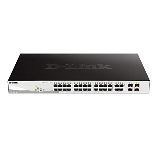 D Link Poe+ Switch, 24 28 Port Smart Managed Layer 2+ Gigabit Ethernet With 4 Gigabit Rj45/Sfp Combo Ports And 370W Poe Budget (
