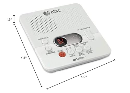 At&T (1740Wh) Digital Answesystem With Time And Day Stamp, White