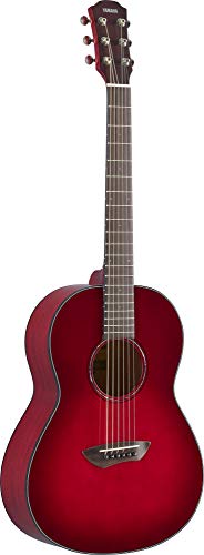 Yamaha Csf1M Crb Parlor Size Acoustic Guitar With Hard Gig Bag, Crimson Red Burst