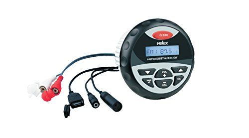 Velex Marine Stereo, In Dash, Marine Gauge, Bluetooth, Digital Media Mp3 / Wma/Usb/Am/Fm Weather Proof Marine Stereo, (No Cd Pla