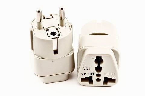 Vct Vp 109 Universal Travel Grounded Plug Adapter For Germany, Spain, Netherlands, Russia