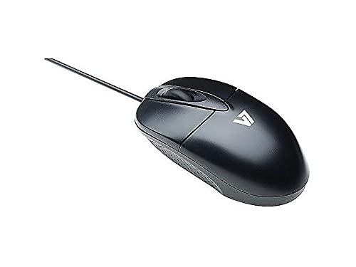V7 Standard Full Size 3 Button Usb Optical Mouse With Scroll Wheel For Desktop And Notebooks (M30P10 7N)   Black