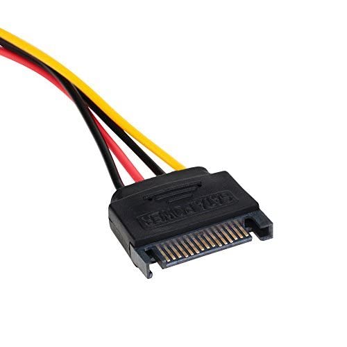 Sata To 4 Pin Power Cable Adapter 3 Pack Sata 15 Pin Male To Molex Lp4 Female Power Cable  7 Inch