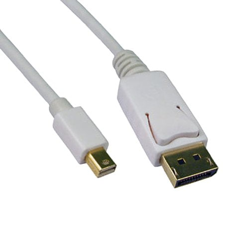 CableWholesale Mini DisplayPort 1.2 to DisplayPort Male Video Cable White 6 Foot