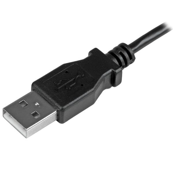 Startech.Com 1M 3 Ft Micro Usb Charge And Sync Cable   Left Angle Micro Usb   M/M   Usb To Micro Usb Charging Cable   30/24 Awg