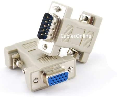 CablesOnline DB9 Male to HD15 VGA Female Multisync Video Adapter (AD-V02)