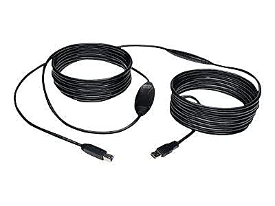 Tripp Lite Usb 3.0 Superspeed Active Repeater Cable (Ab M/M) 25 Ft. (U328 025), Black