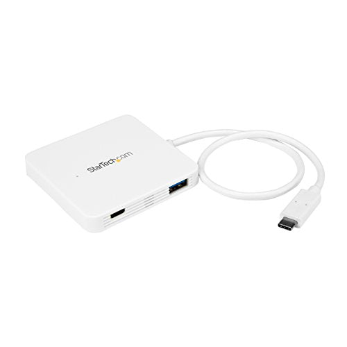 Startech.Com Usb C Hub     Powered     White     3 Port Usb C To Usb A (3X) And Gbe Rj45 (1X)     Usb To Ethernet     Usb Port E