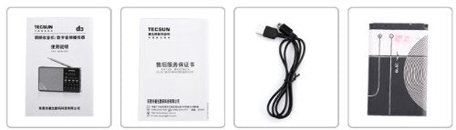 TECSUN D3 Rechargeable FM Radio, Black Portable Hi-Fi Speaker, MP3 Player with Micro SD Slot, DSP Bass for Desktop & Laptop