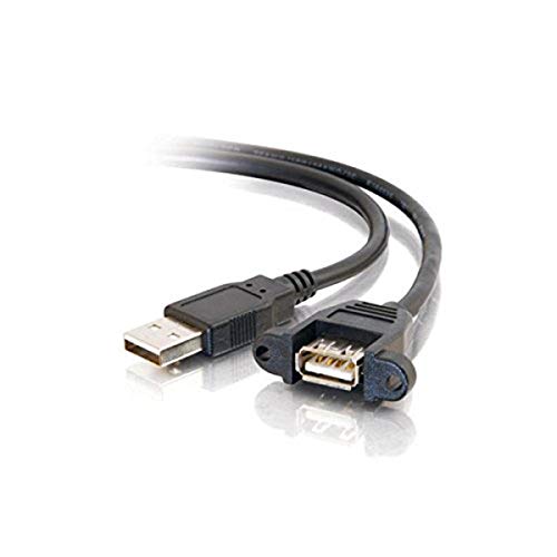 C2G Usb Cable, Usb Panel Mount, Usb 2.0 Cable, Usb A To A Cable, 1.5 Feet (0.45 Meters), Black, Cables To Go 28062