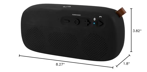 Ilive Water Resistant Wireless Speaker, 8.27 X 1.8 X 3.82 Inches, Built In Rechargeable Battery, Black (Isbw249B)