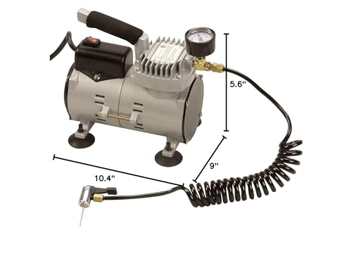 Champion Sports Ultra Quiet Air Compressor Inflator Black, 110 Volt   1/8 Horse Power