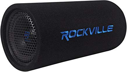 Rockville Rtb80A 8'' 400 Watt Powered Subwoofer Bass Tube + Mp3 Input , Black