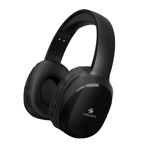 Zebronics ZebThunder Pro OnEar Wireless Headphone Up To 60 Hours Playback, Wired Mode, UsbC Type Charging(Black)