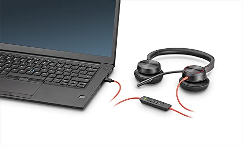 Plantronics Poly   Blackwire 8225 Wired Headset With Boom Mic Dual Ear (Stereo) Computer Headset   Usb C To Connect To Your Pc/M