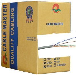 1,000 Ft Bulk Cat5E Ethernet Cable/Full Copper   Wire Utp Pull Box   Grey   In Wall Rated Solid Gray